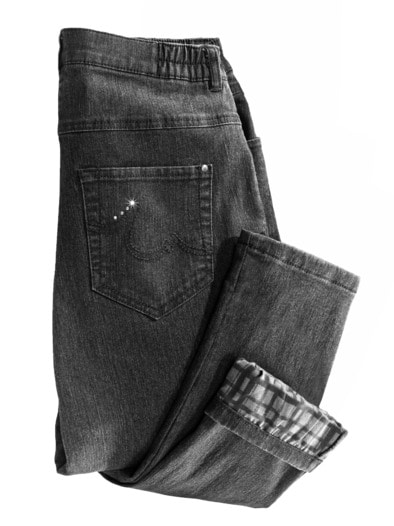 Baumwoll-Thermojeans Grey Denim