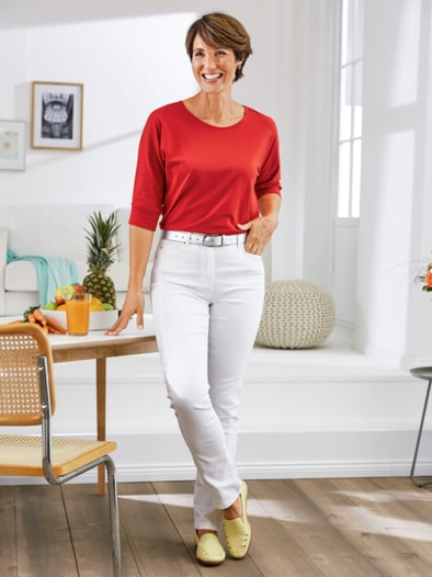 Macht-mich-schlank-Jeans Weiß