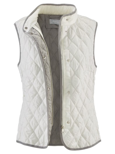 Rauten-Steppweste Wollwärme Offwhite