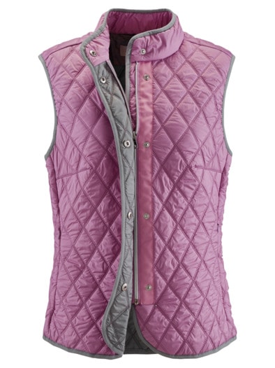 Rauten-Steppweste Wollwärme Mauve