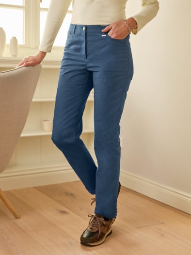 5-Pocket-Jeans Pfirsichweich Dunkelblau