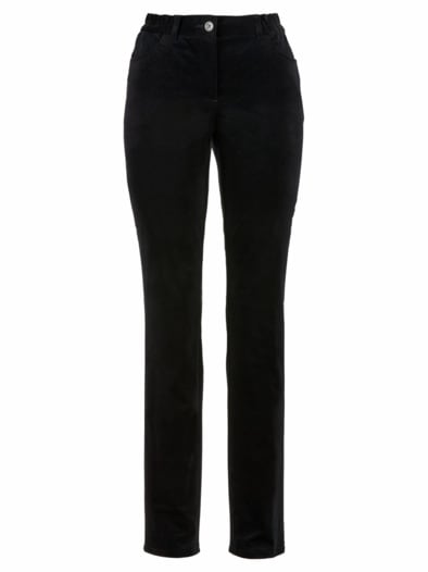 Komfortbundhose Samtweich Schwarz