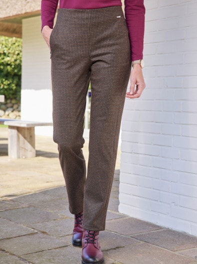 Thermo-Stretch-Hose Kuschelweich Kaffee-Schwarz