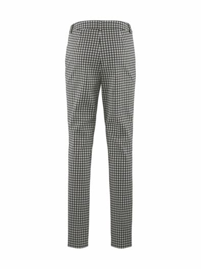 Jaquard-Stretch-Hose Schwarz/Weiß