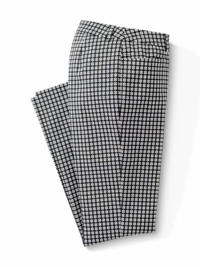 Jaquard-Stretch-Hose Schwarz/Weiß