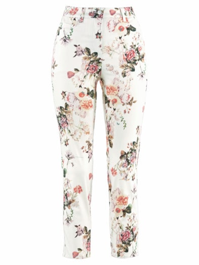 7/8 Flexbundhose Sommerblüte Weiß geblümt