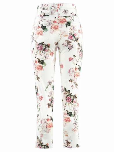 7/8 Flexbundhose Sommerblüte Weiß geblümt