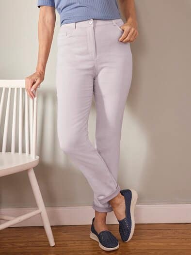 5-Pocket-Hose Antik-Look Rosé