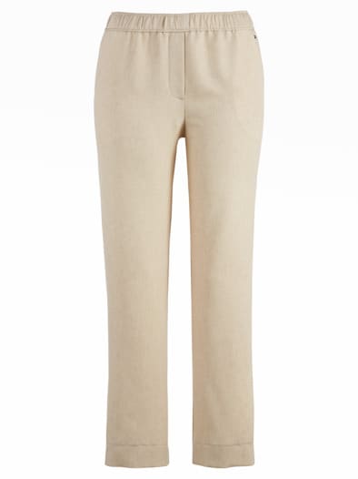 7/8 Schlupfbundhose Reise-Leinen Beige