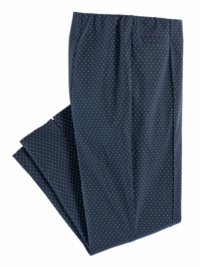 Edel-Stretch-Capri Hose Comfort Fit Marine-Weiß