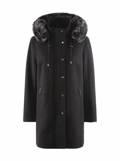 Longjacke Tech Wool Anthtazit