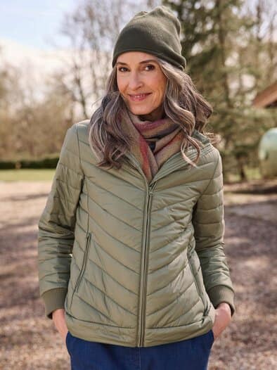 Leichtsteppjacke im Beutel Khaki