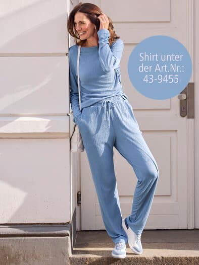 Jersey-Krepp-Hose Elegance Indigo