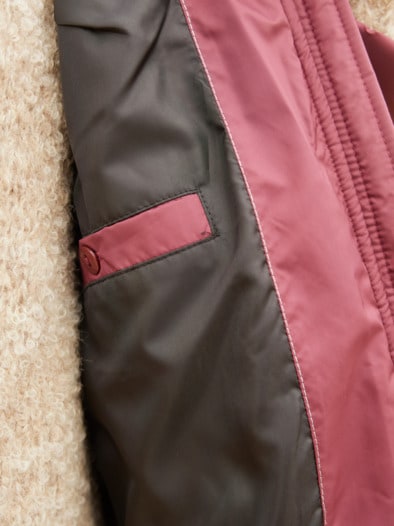 Steppjacke mit Webpelz-Kapuze Bordeaux
