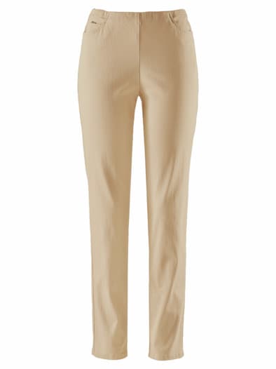 Bügelfreihose Satinstretch Beige