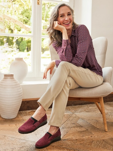 Bügelfreihose Satinstretch Beige