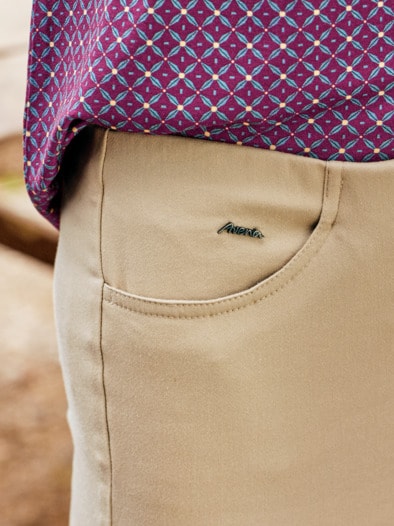 Bügelfreihose Satinstretch Beige