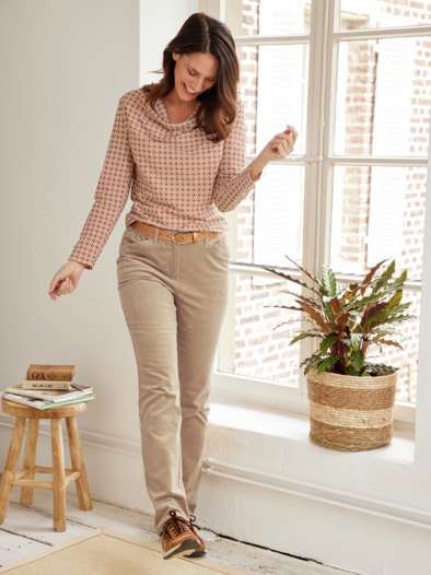Baumwoll-Cordhose Thermo Hellbeige