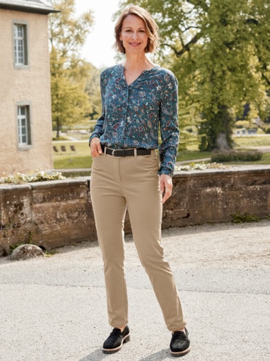 Baumwoll-Cordhose Thermo Hellbeige