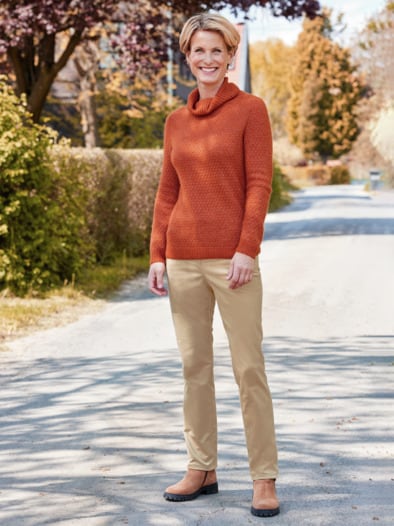Baumwoll-Cordhose Thermo Hellbeige