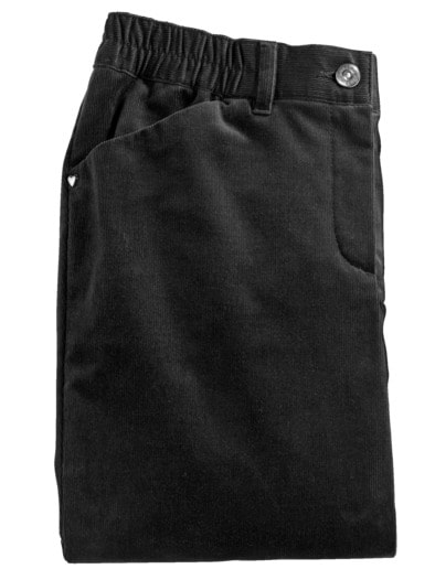 Baumwoll-Cordhose Thermo Schwarz