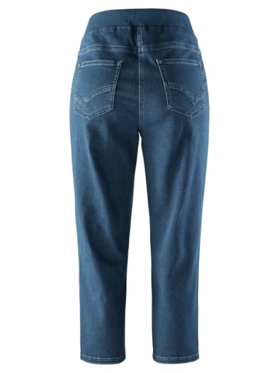 Capri-Bequembundjeans Powerstretch Dark Blue Denim