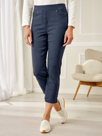 7/8 Bequembundhose Powerstretch Marine