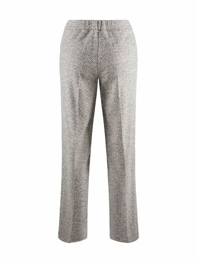 Flanell Jersey-Marlenehose Grau/Creme
