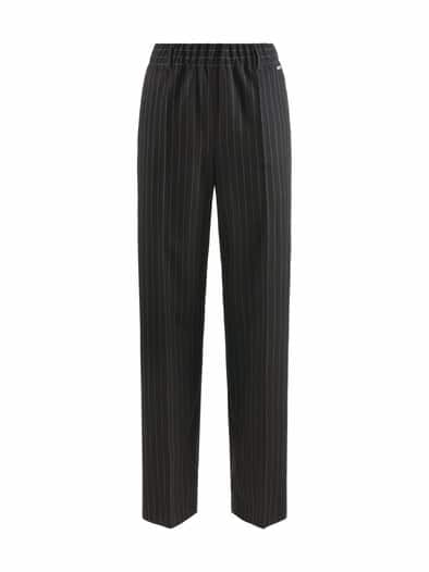 Flanell-Schlupfhose Nadelstreifen Schwarz/Weiß