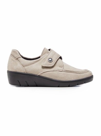 Keilabsatz-Klettschuh Supersoft Beige
