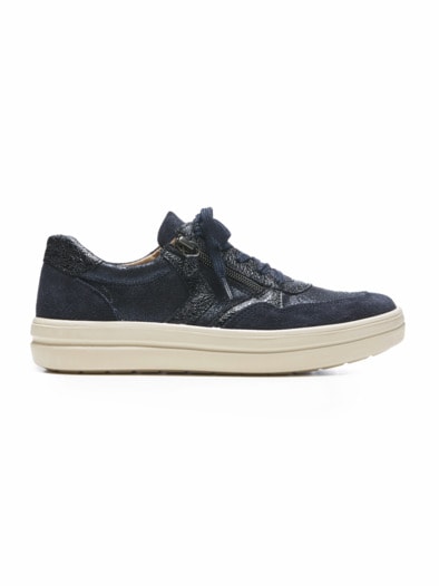 Reißverschluss-Sneaker Memory Blau