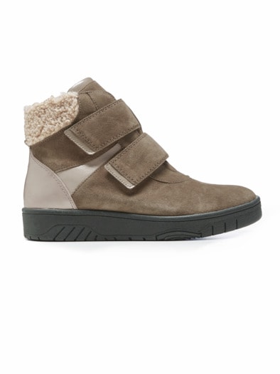 Waldläufer Klett-Bootie Taupe