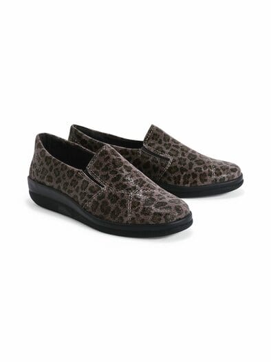 Hallux-Slipper-Thermoleicht Grau-Leo