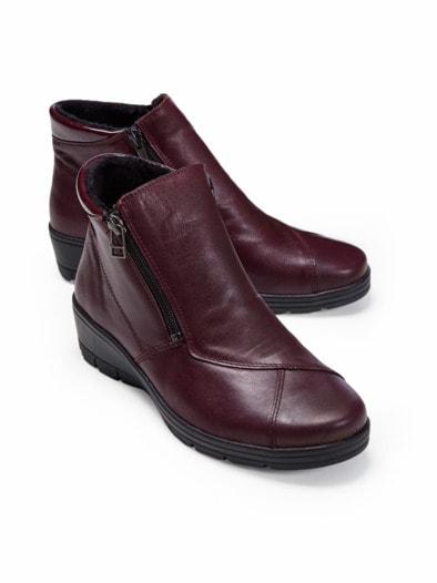 City-Stiefelette Duo-Zip Bordeaux