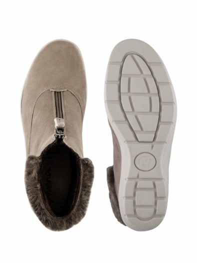 Hallux-City-Stiefelette Keilabsatz Taupe