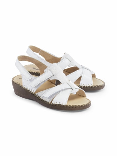 Doppelklett-Sandale Supersoft Weiß