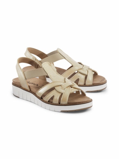 Hirschleder-Sandale Softkomfort Beige