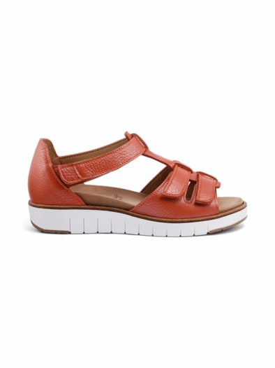 Hirschleder-Klett Sandalenschuh Orange