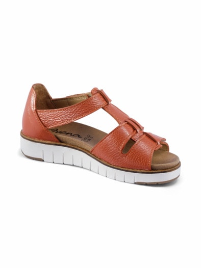 Hirschleder-Klett Sandalenschuh Orange