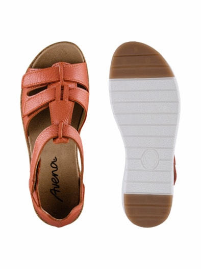 Hirschleder-Klett Sandalenschuh Orange