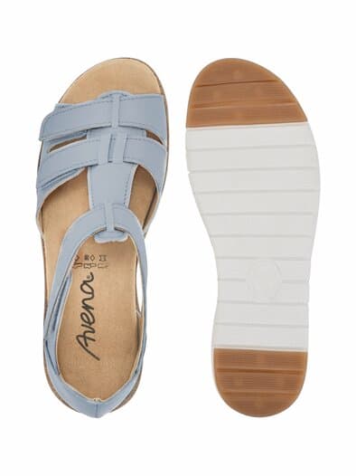 Hirschleder-Klett Sandalenschuh Hellblau