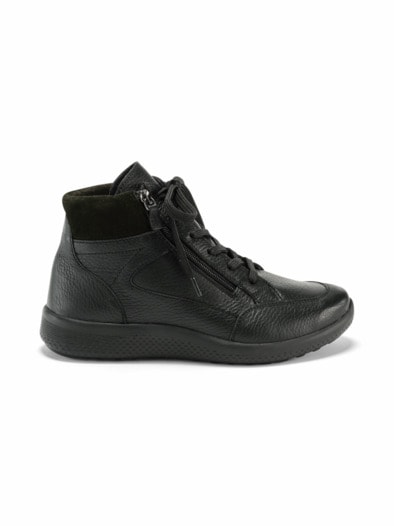 Hirschleder-Stiefelette Bequemweite Schwarz