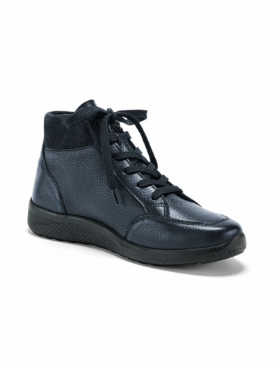 Hirschleder-Stiefelette Bequemweite Blau