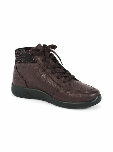 Hirschleder-Stiefelette Bequemweite Braun