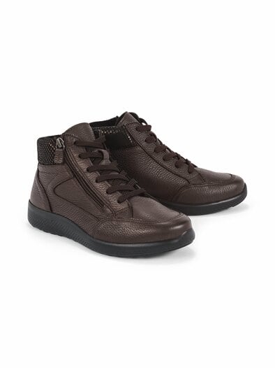 Hirschleder-Stiefelette Bequemweite Braun