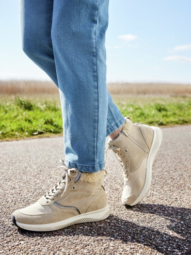 Hallux-Sneaker-Bootie Extraweit Beige