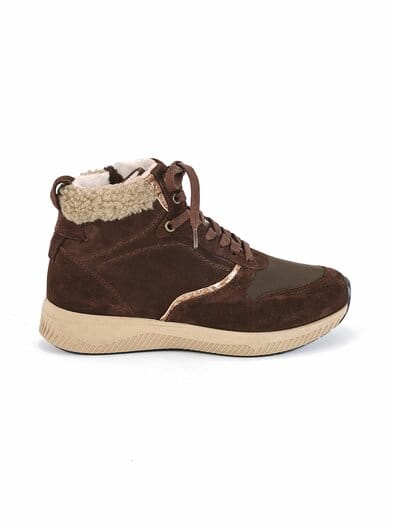 Hallux-Sneaker-Bootie Extraweit Schokobraun