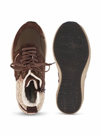 Hallux-Sneaker-Bootie Extraweit Schokobraun