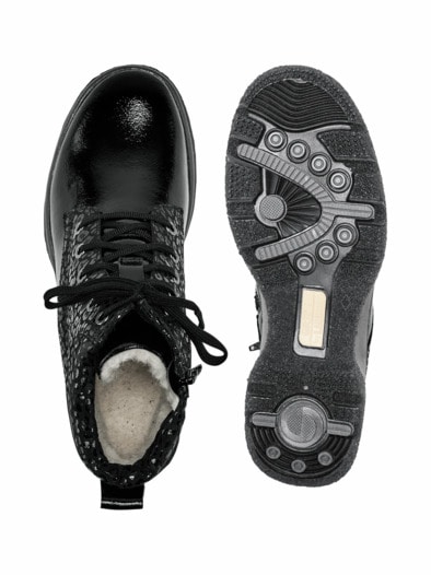 Ultragrip-Stiefelette Schurwolle Schwarz