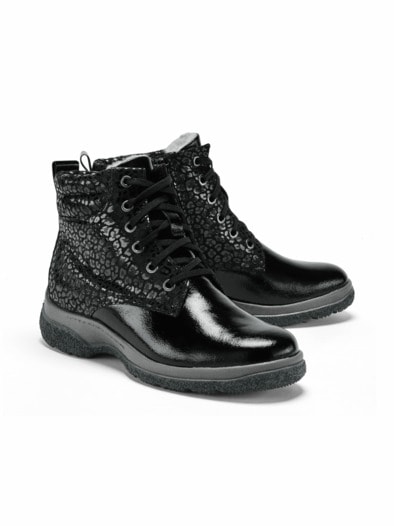 Ultragrip-Stiefelette Schurwolle Schwarz